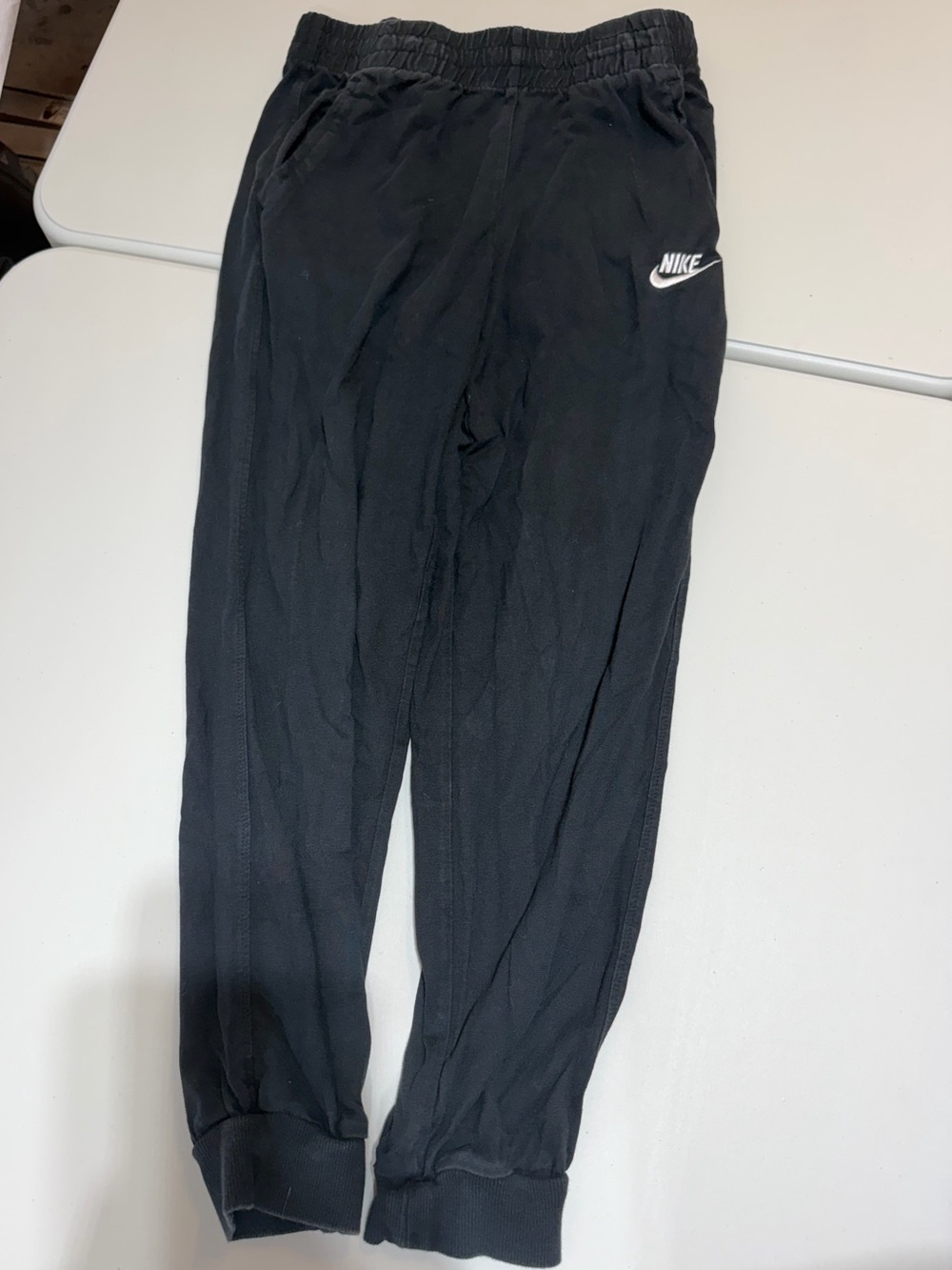 Nike Black Thin Sweatpants with White Logo Tag